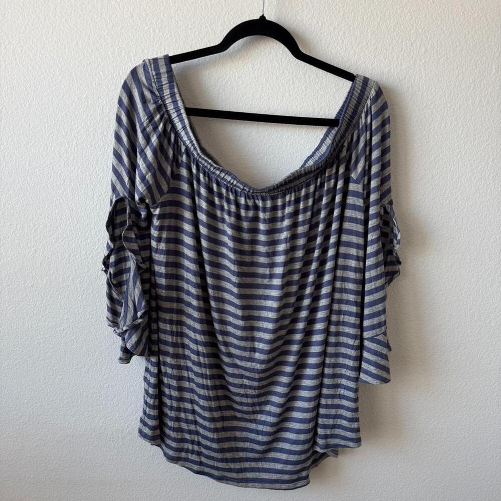 Lane bryant blue and grey top